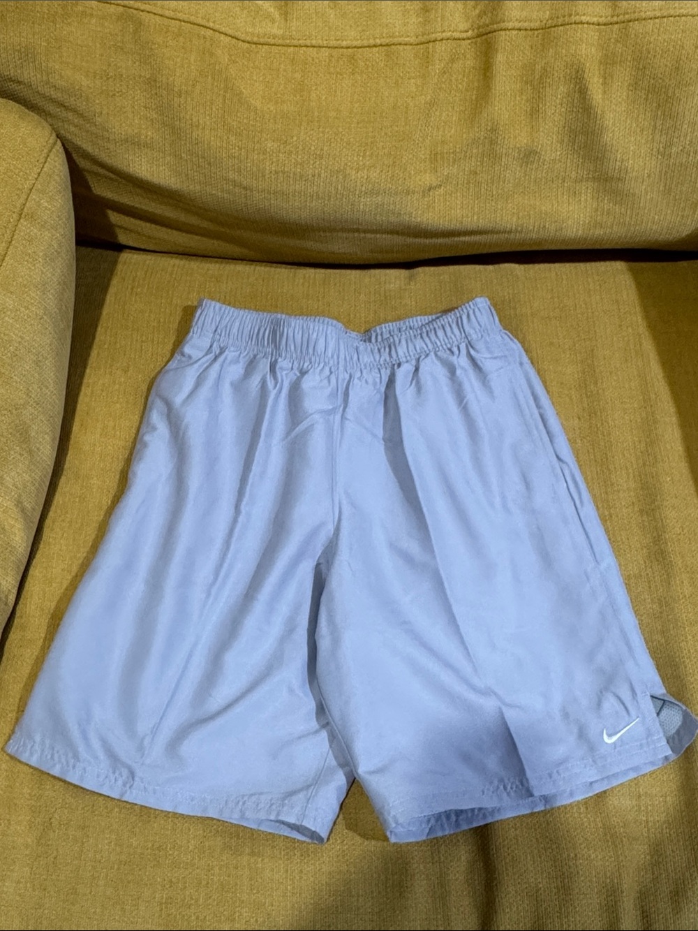 Nike Light Gray Men's Swim/Training Trunks with Swoosh
